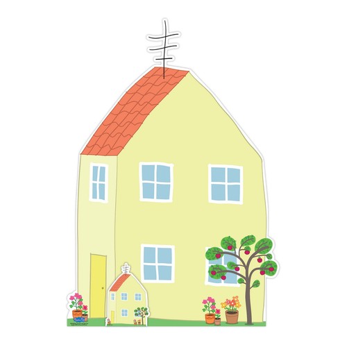 Peppa pig house with apple - pig,